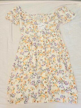 NEW Pink Rose Dress Floral Dress (Size: Small)